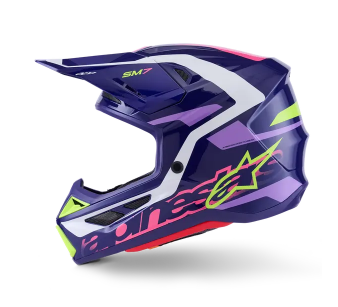 Мотокрос каска ALPINESTARS SM7 DEED PURPLE/PINK — снимка 4