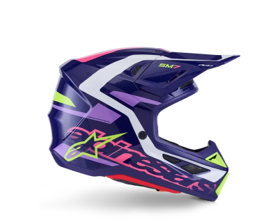 Мотокрос каска ALPINESTARS SM7 DEED PURPLE/PINK — снимка 2