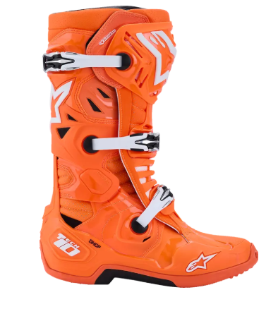 Мотокрос ботуши ALPINESTARS TECH 10 SUPERVENTED ORG FL/BLK/WHT — снимка 4