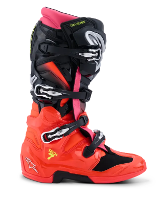 Мотокрос ботуши ALPINESTARS TECH 7 BLK/RD FLUO/PINK — снимка 6