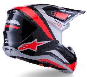 Мотокрос каска ALPINESTARS SM7 RISE BLK/RD/SILV — снимка 5