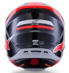 Мотокрос каска ALPINESTARS SM7 RISE BLK/RD/SILV — снимка 3