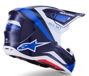 Мотокрос каска ALPINESTARS SM7 RISE BLUE/WHITE — снимка 5