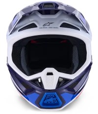 Мотокрос каска ALPINESTARS SM7 RISE BLUE/WHITE — снимка 4