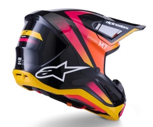 Мотокрос каска ALPINESTARS SM7 RISE BLK/YL/PINK — снимка 6