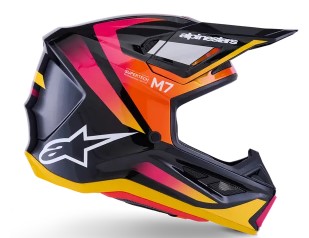 Мотокрос каска ALPINESTARS SM7 RISE BLK/YL/PINK — снимка 4