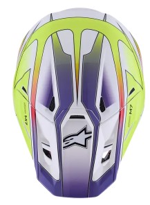 Мотокрос каска ALPINESTARS SM7 FUSE WHT/YL/PU — снимка 3