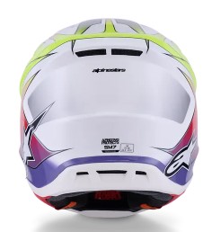Мотокрос каска ALPINESTARS SM7 FUSE WHT/YL/PU — снимка 2