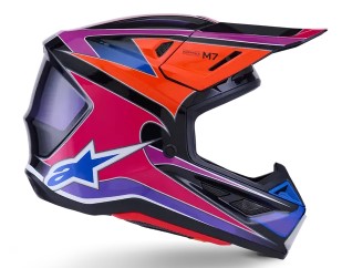 Мотокрос каска ALPINESTARS SM7 FUSE BLU/PU/PINK — снимка 4