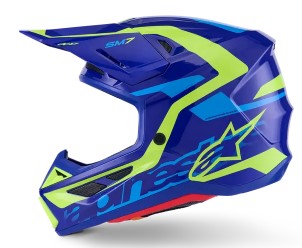 Мотокрос каска ALPINESTARS SM7 DEED BLUE/YEL — снимка 5