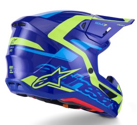 Мотокрос каска ALPINESTARS SM7 DEED BLUE/YEL — снимка 3