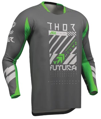 Мотокрос джърси THOR LAUNCHMODE FUTURA CHAR/GRN — снимка 4