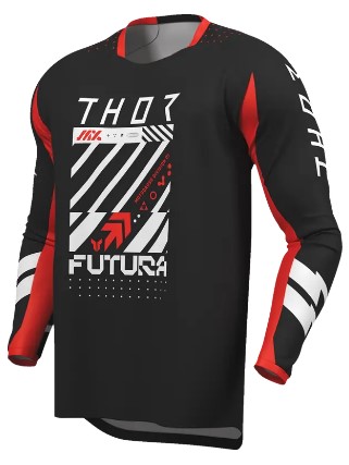 Мотокрос джърси THOR LAUNCHMODE FUTURA BLK/RED — снимка 2