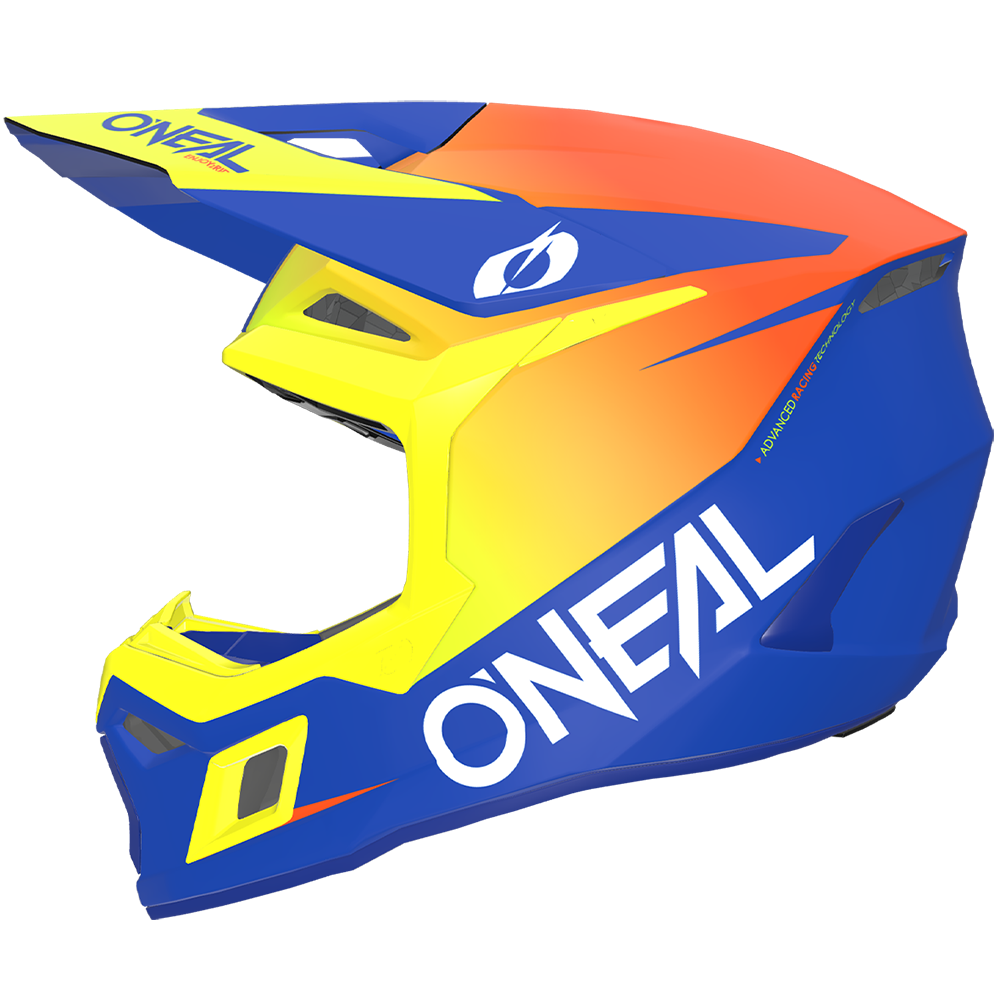 Детска мотокрос каска O'NEAL 3SERIES SOLID BLUE/NEON YELLOW V.26 1