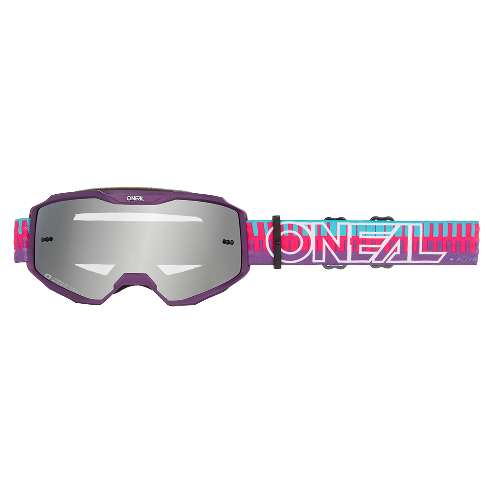Детски крос очила O'NEAL B-10 STRIPED PINK/PURPLE - SILVER MIRROR V.26