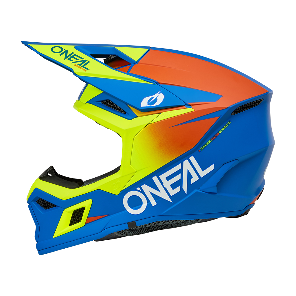 Мотокрос каска O'NEAL 3SERIES SOLID BLUE/NEON V.26 — снимка 5