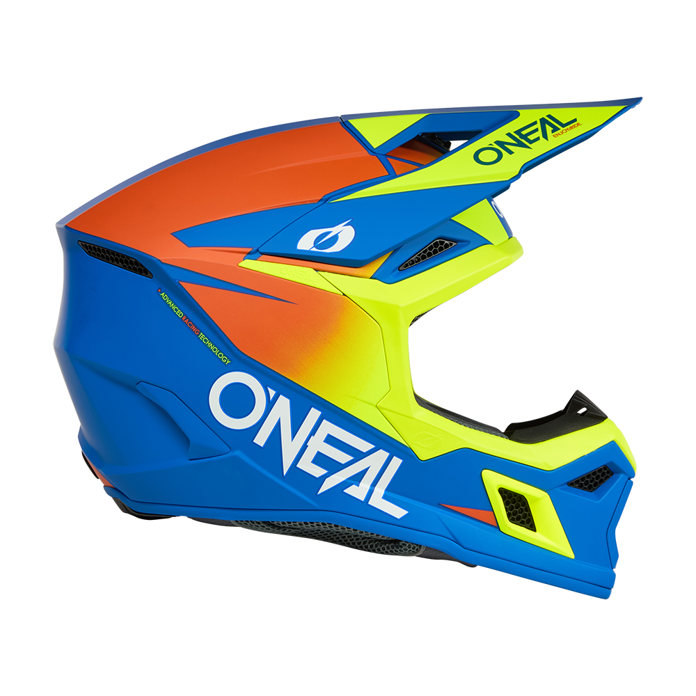 Мотокрос каска O'NEAL 3SERIES SOLID BLUE/NEON V.26 — снимка 6