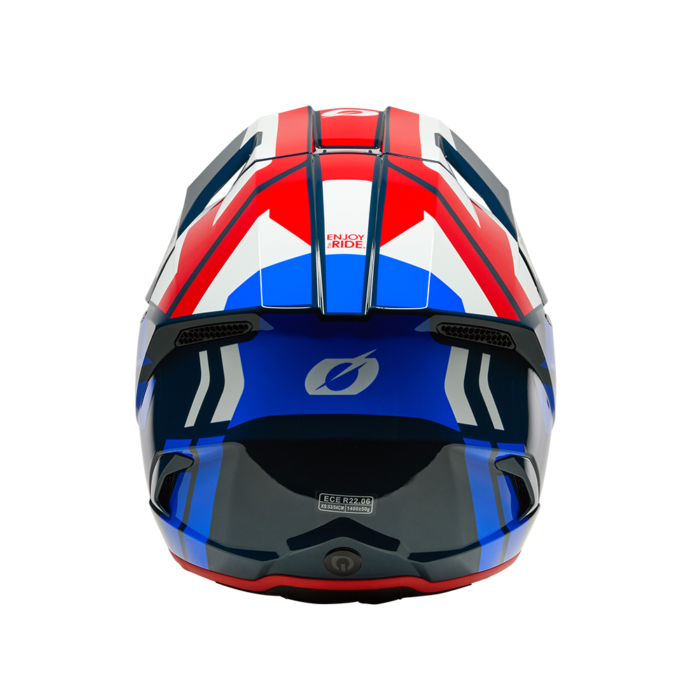 Мотокрос каска O'NEAL 3SERIES RIDE BLUE/WHITE/RED V.26 — снимка 4