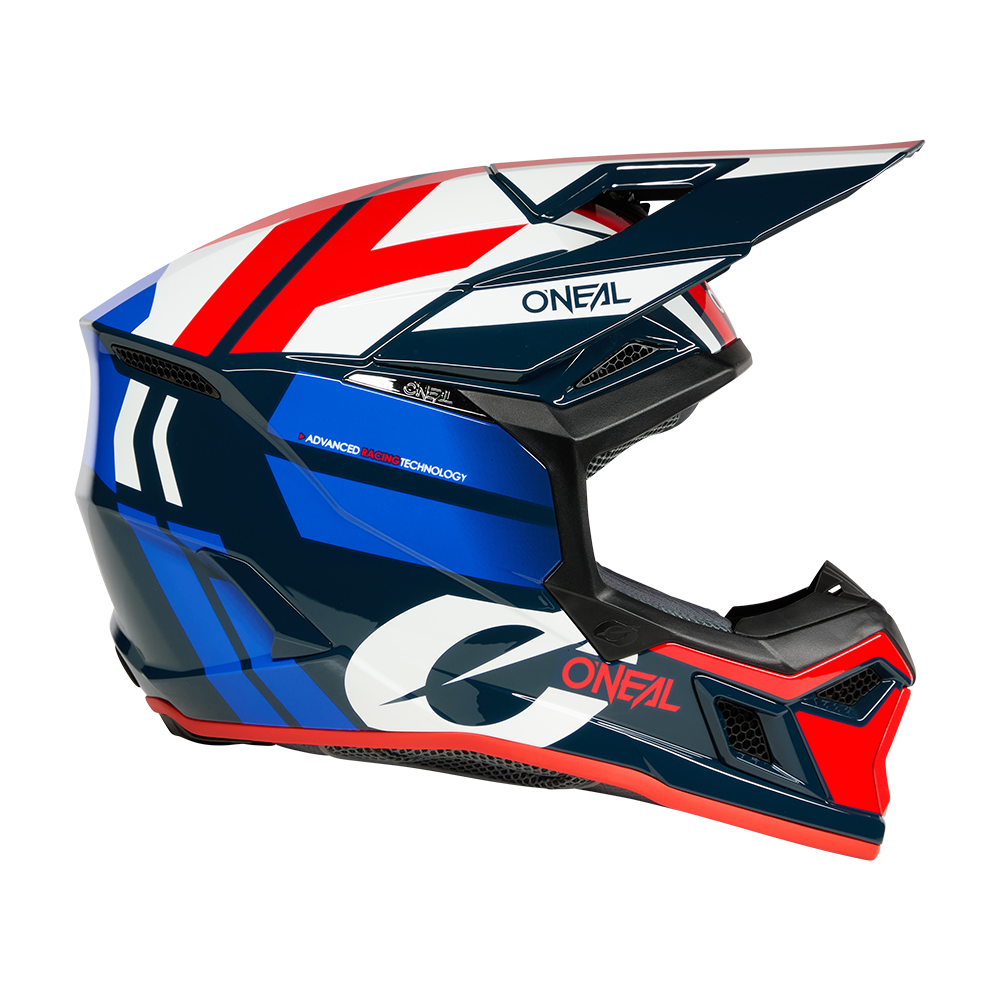 Мотокрос каска O'NEAL 3SERIES RIDE BLUE/WHITE/RED V.26 — снимка 6