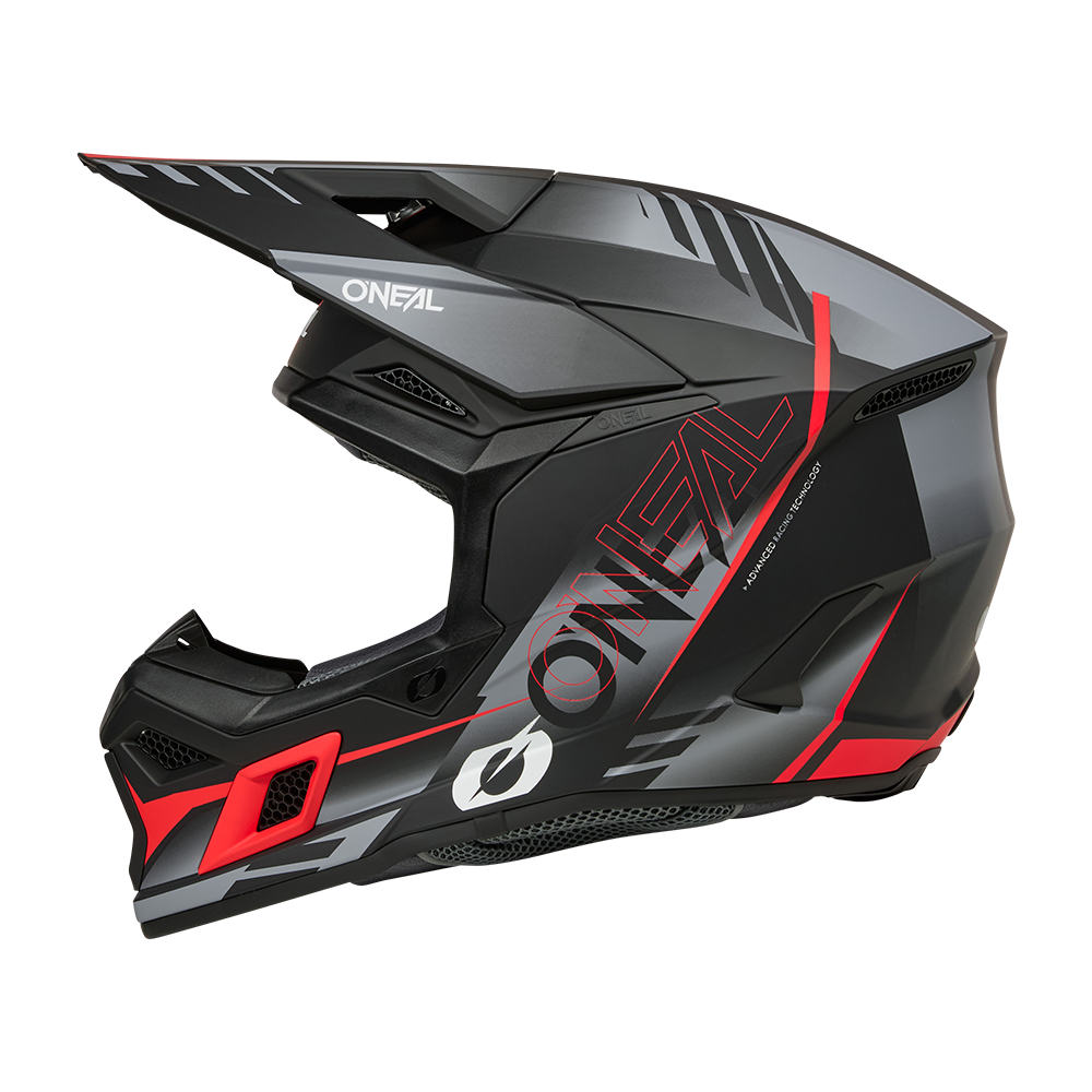 Мотокрос каска O'NEAL 3SERIES HAZE BLACK/GRAY/RED V.26 — снимка 5