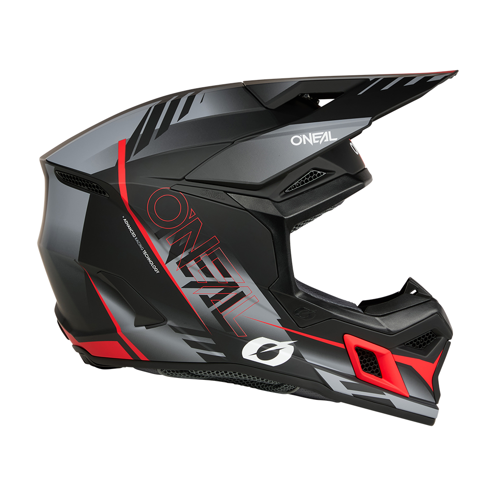 Мотокрос каска O'NEAL 3SERIES HAZE BLACK/GRAY/RED V.26 — снимка 6