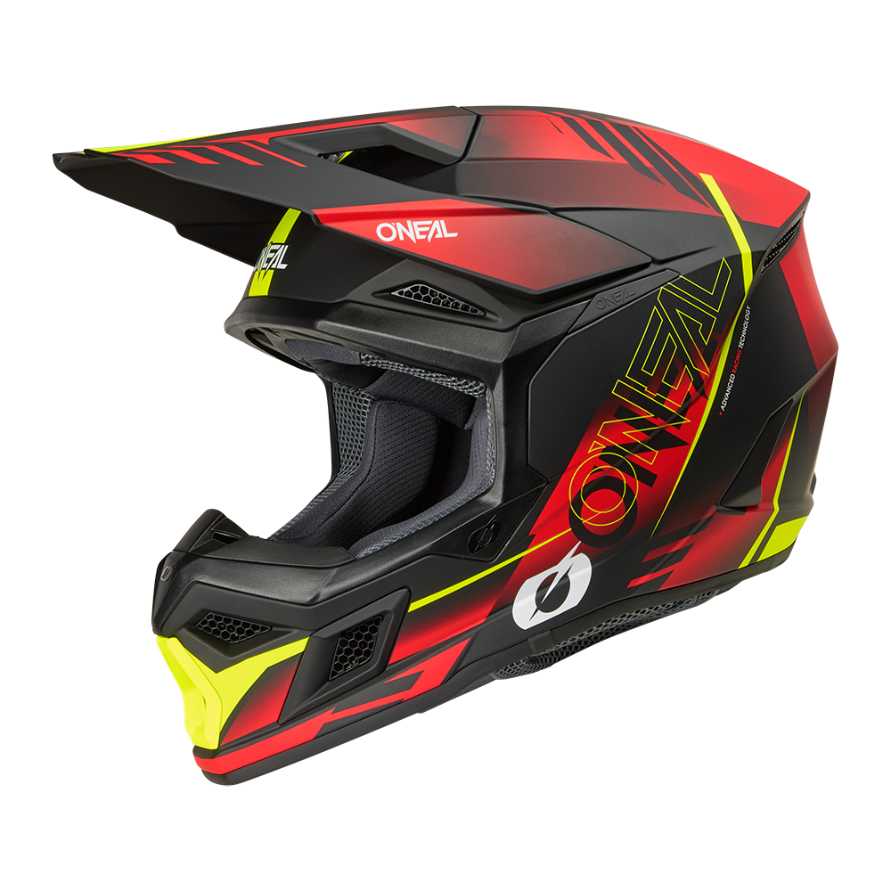 Мотокрос каска O'NEAL 3SERIES HAZE BLACK/RED/NEON YELLOW V.26 — снимка 2
