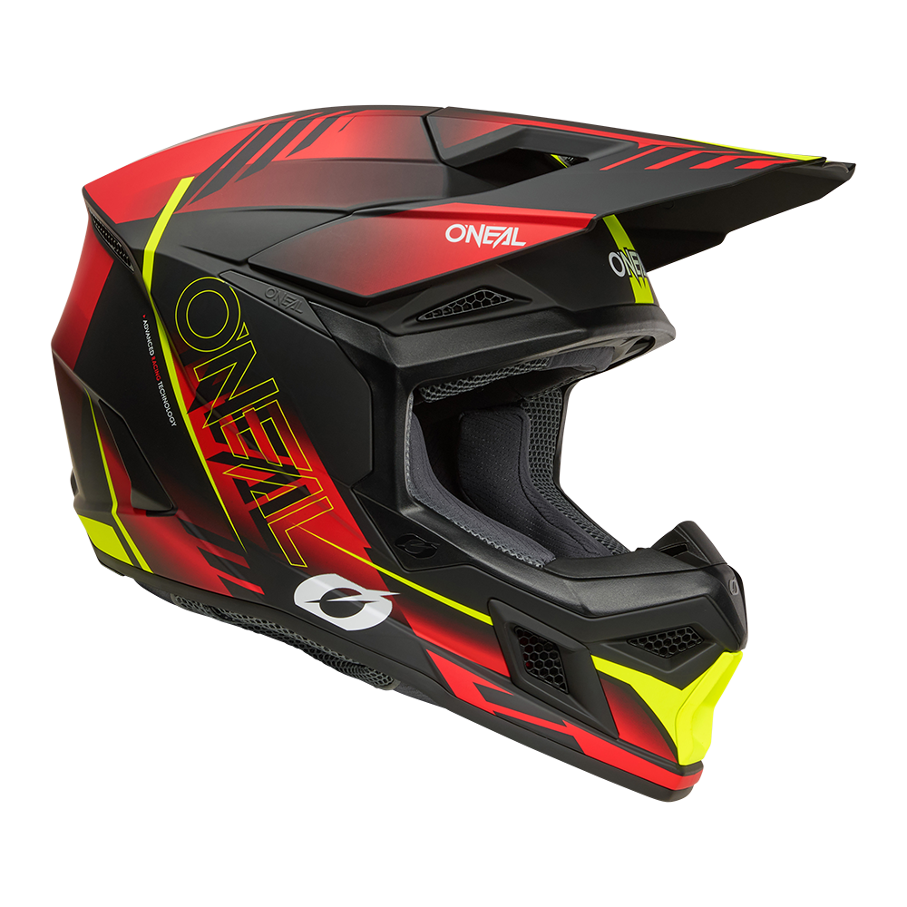 Мотокрос каска O'NEAL 3SERIES HAZE BLACK/RED/NEON YELLOW V.26 — снимка 3