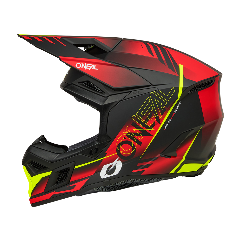Мотокрос каска O'NEAL 3SERIES HAZE BLACK/RED/NEON YELLOW V.26 — снимка 5