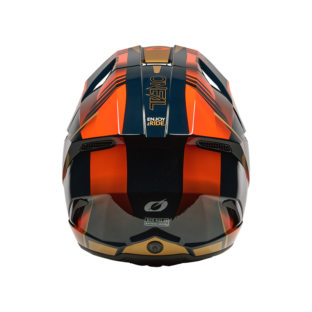 Мотокрос каска O'NEAL 3SERIES HAZE BLUE/ORANGE/GOLD V.26 — снимка 4