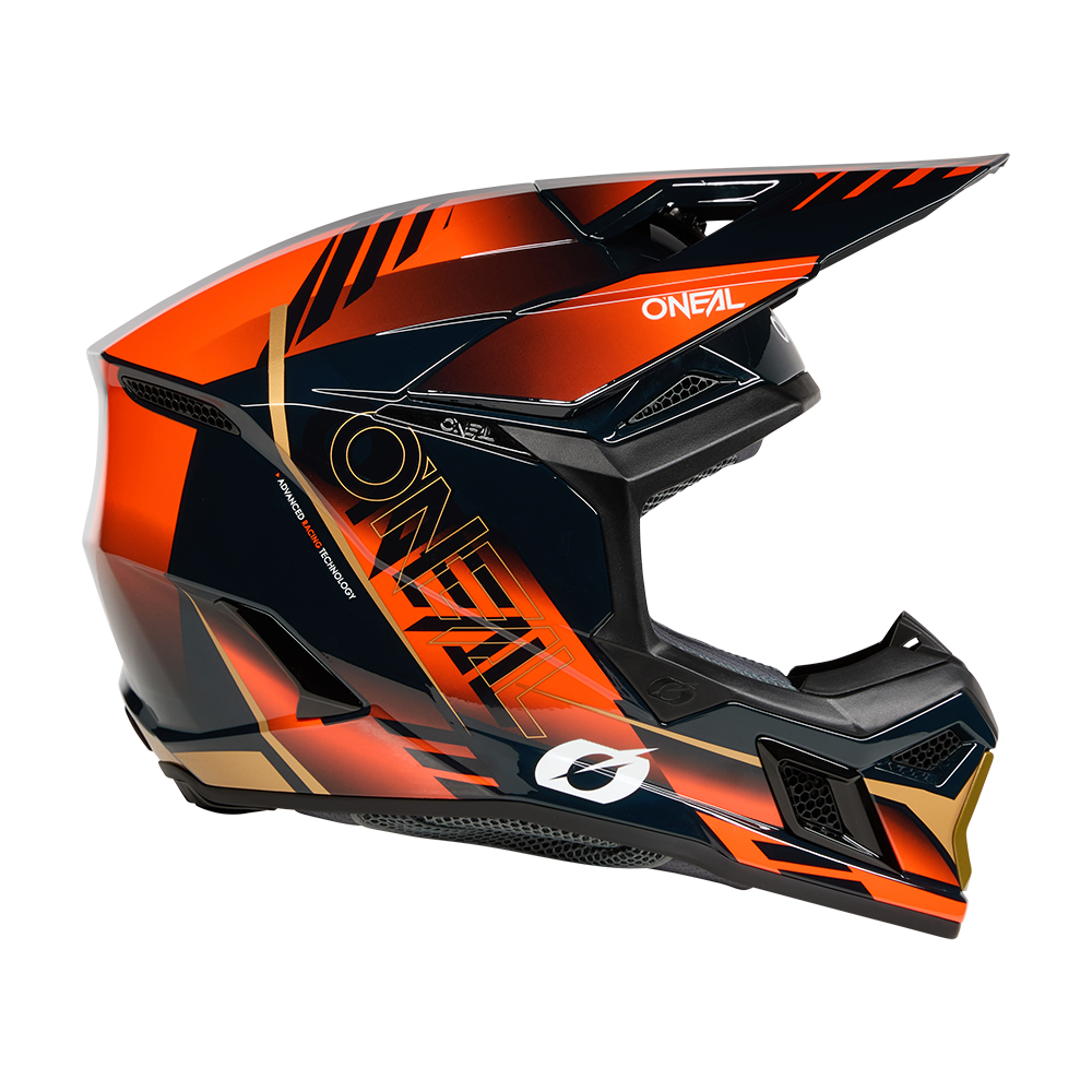 Мотокрос каска O'NEAL 3SERIES HAZE BLUE/ORANGE/GOLD V.26 — снимка 6