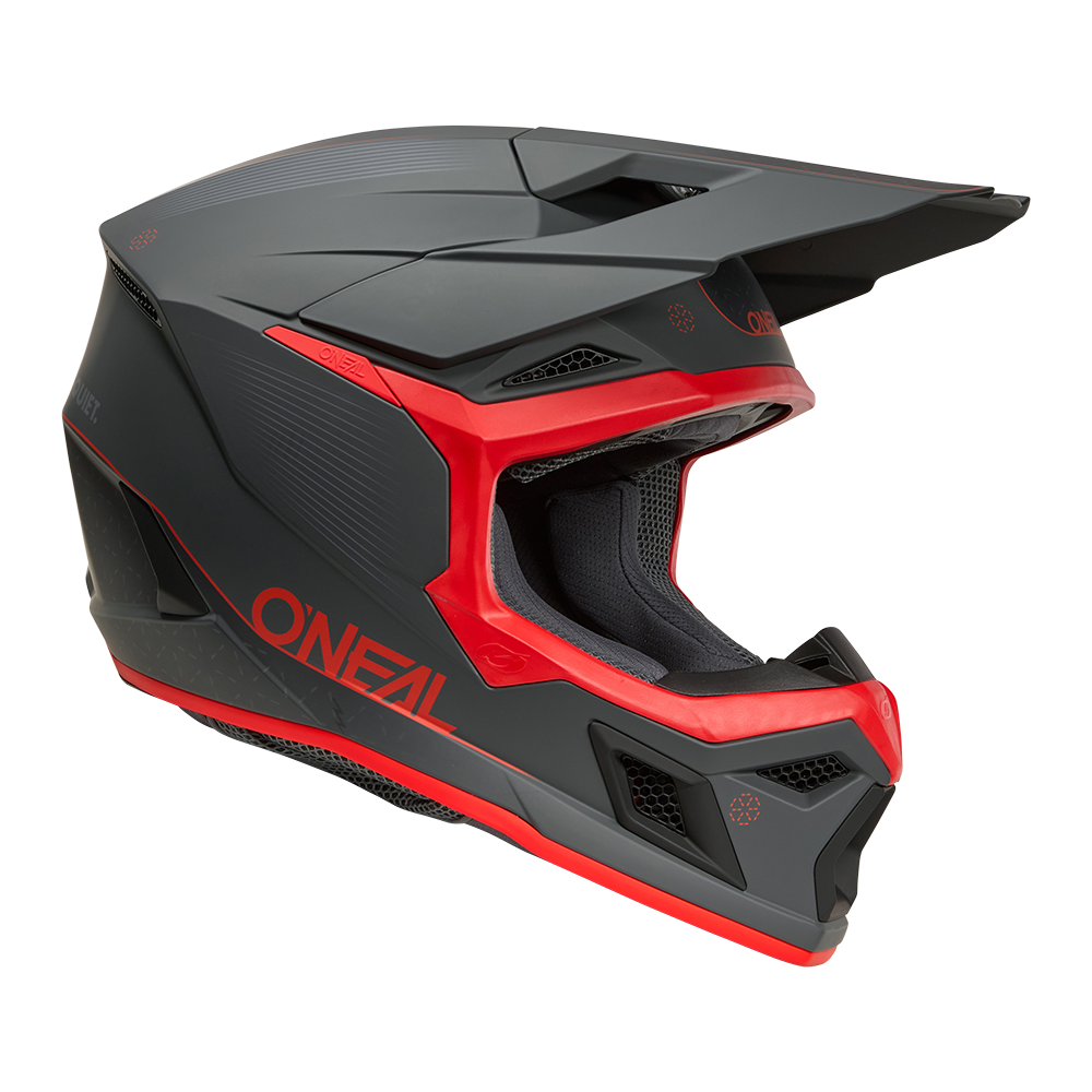 Мотокрос каска O'NEAL 3SERIES E-STROKE GRAY/RED V.26 — снимка 3