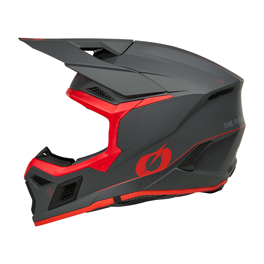 Мотокрос каска O'NEAL 3SERIES E-STROKE GRAY/RED V.26 — снимка 5