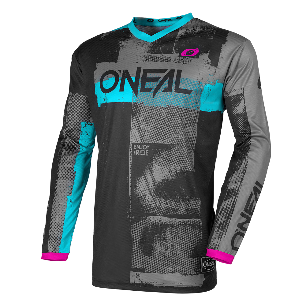 Дамска мотокрос блуза O`NEAL ELEMENT ROLLER BLACK/CYAN V.26