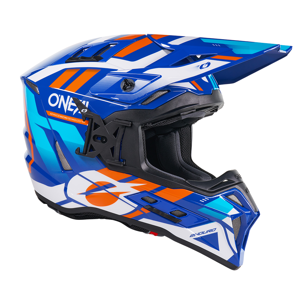Ендуро каска O'NEAL EX-SRS DUST BLUE/ORANGE V.26 — снимка 4