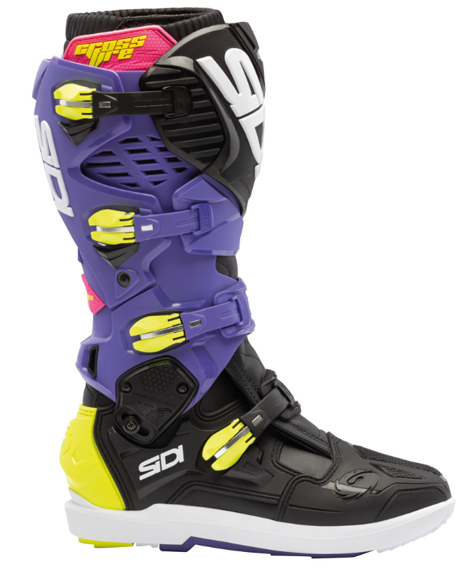 Мотокрос ботуши SIDI CROSSFIRE 3 SRS BLACK VIOLET/FLUO — снимка 2