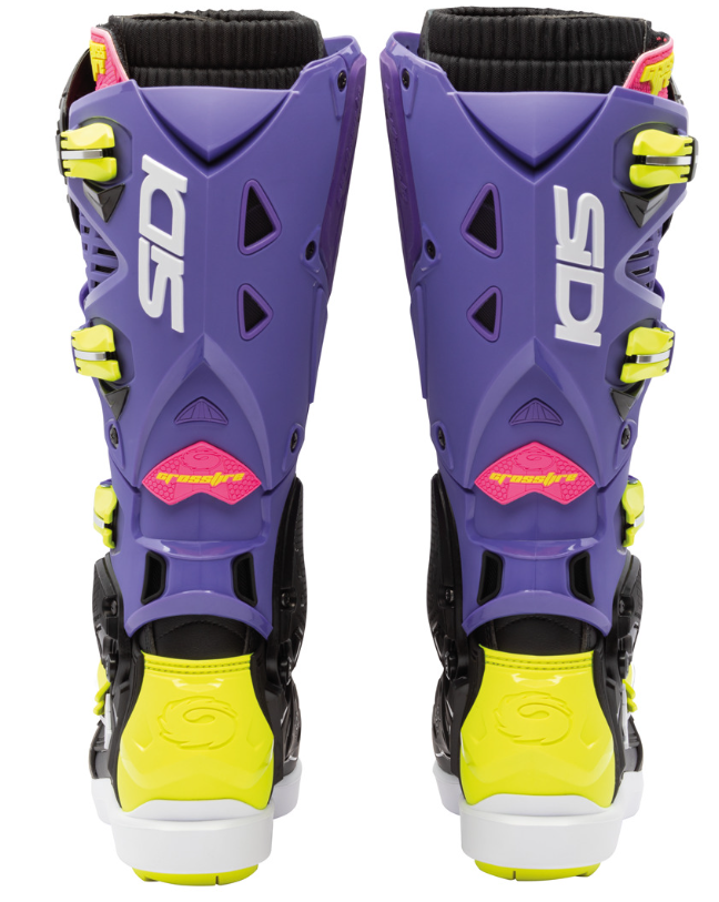 Мотокрос ботуши SIDI CROSSFIRE 3 SRS BLACK VIOLET/FLUO — снимка 5
