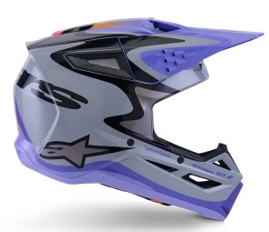 Детска мотокрос каска ALPINESTARS SM3 JETTSON GRAY/PUR/BLK — снимка 3