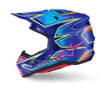 Мотокрос каска ALPINESTARS SM7 CAST BLUE/YELLOW/PINK — снимка 6