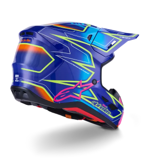 Мотокрос каска ALPINESTARS SM7 CAST BLUE/YELLOW/PINK — снимка 4