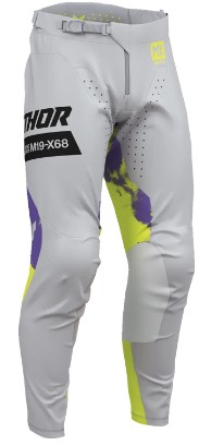 Мотокрос брич THOR LAUNCHMODE BLEACH GRAY/ACID — снимка 3