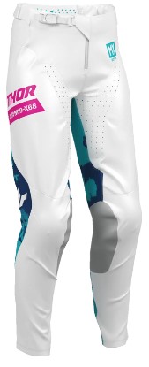 Дамски мотокрос брич THOR WMN LAUNCHMODE BLEACH WHT/AQ 1