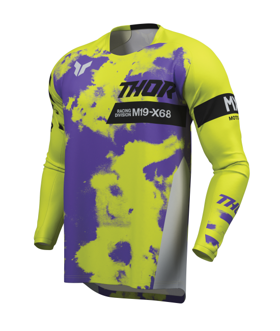 Мотокрос джърси THOR LAUNCHMODE BLEACH GRAY/ACID — снимка 3