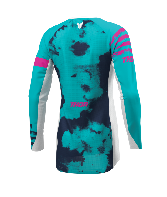 Дамско мотокрос джърси THOR LAUNCHMODE BLEACH WHITE/AQUA — снимка 4