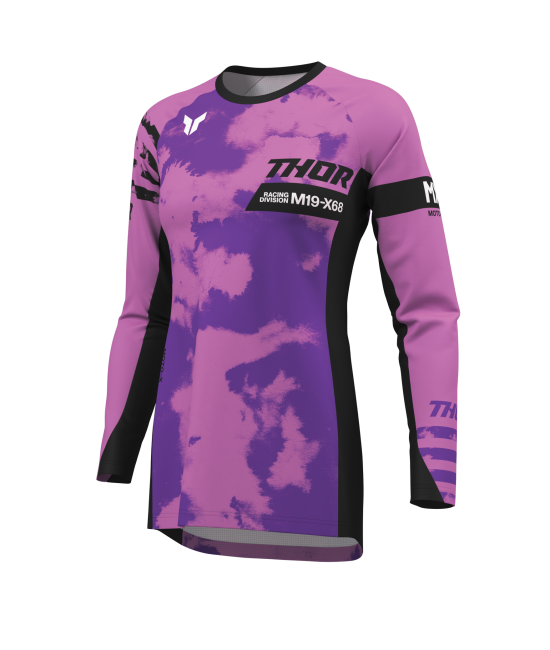 Дамско мотокрос джърси THOR LAUNCHMODE BLEACH BLACK/ORCHID — снимка 3