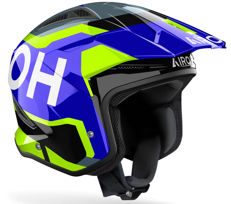 Kаска за скутер AIROH TRR II JUPITER BLUE/YELLOW GLOSS — снимка 2
