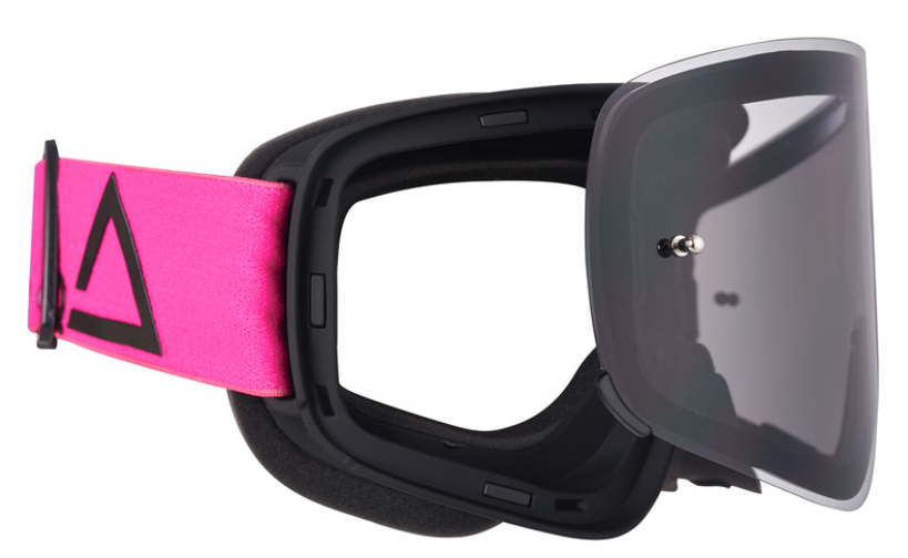 Мотокрос очила AMOQ MX Goggles Vision Magnetic Pink-Black - Smoke_3