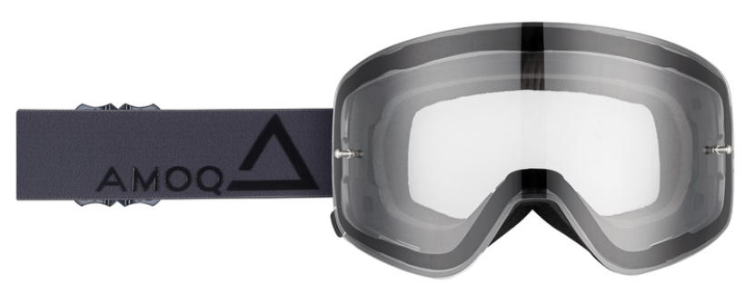Мотокрос очила AMOQ MX Goggles Vision Magnetic Dark Grey-Black - Clear