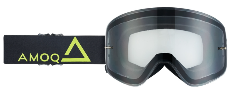Мотокрос очила AMOQ MX Goggles Vision Magnetic Black-HiVis - Clear