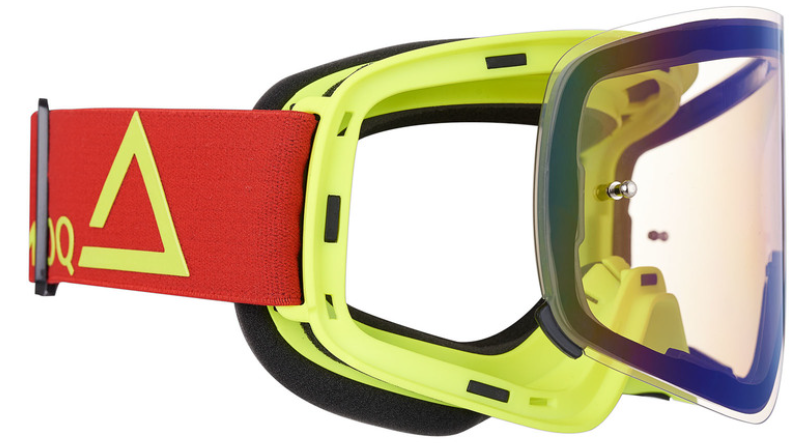 Мотокрос очила AMOQ MX Goggles Vision Magnetic Red-HiVis - Gold Mirror — снимка 3