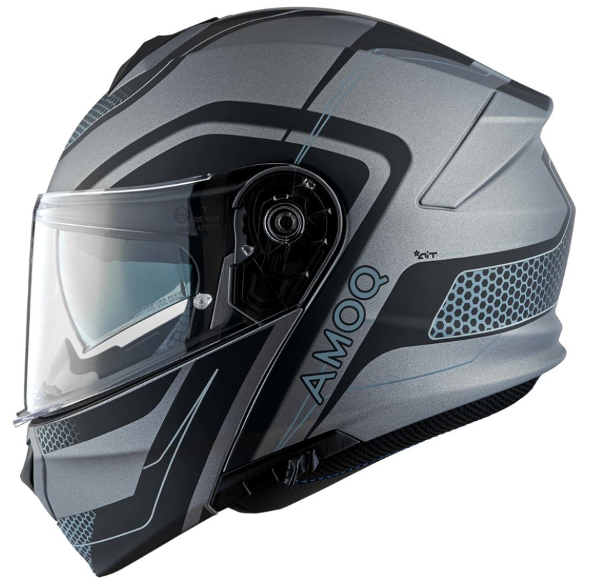 Отваряема каска AMOQ Helmet MI100 Porto black/grey — снимка 3